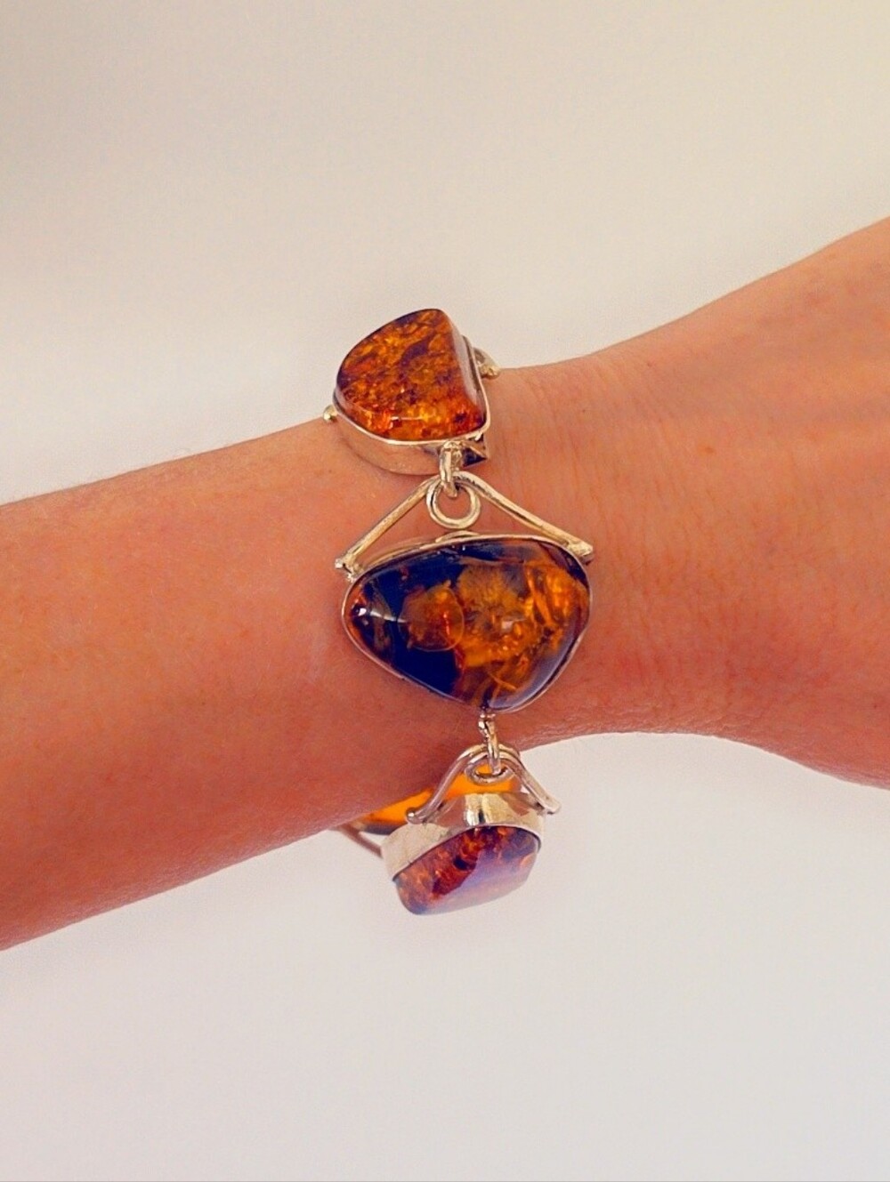 Baltic Amber Estate Sterling Silver 925 Bracelet